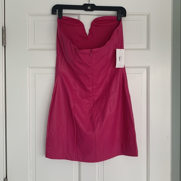 Cotton candy la large faux leather pink dress - Picture 3 of 5